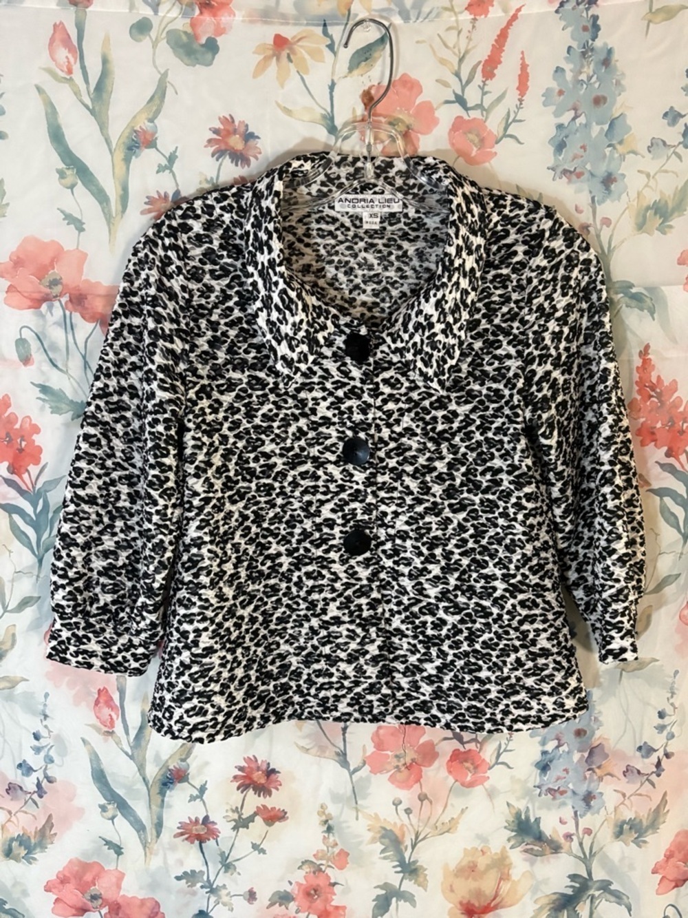 Vintage Black & White Animal Print Jacket